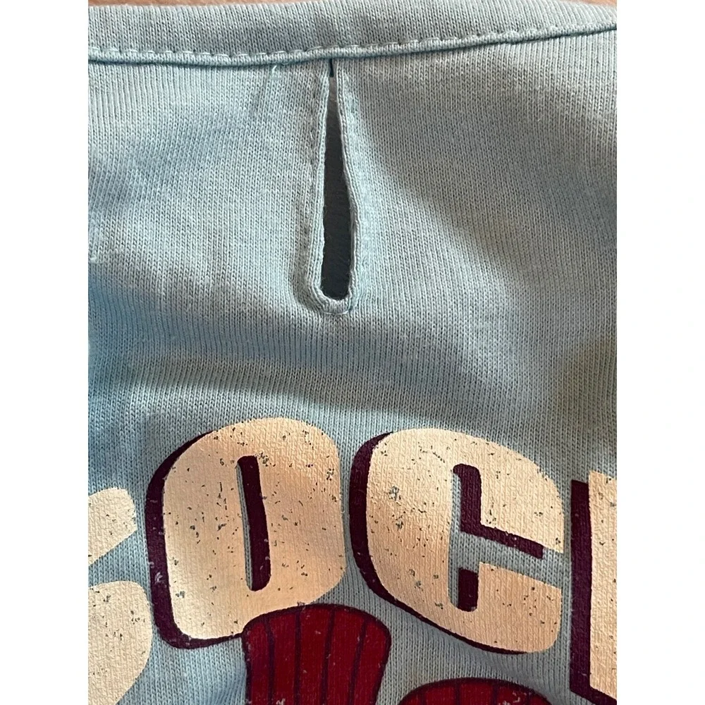 Sock‎ Thief Pet T-Shirt Light Blue Graphic Dog Tee Leash Hole Size Small